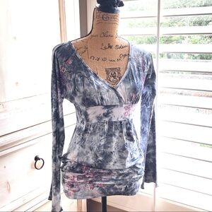 Y2K Vintage Alberto Makali Rhinestone Bell Sleeve Top